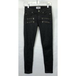 EUC Paige Edgemont Wax Coated Moto Jeans 24